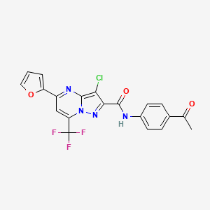 molecular formula C20H12ClF3N4O3 B3572064 N-(4-acetylphenyl)-3-chloro-5-(2-furyl)-7-(trifluoromethyl)pyrazolo[1,5-a]pyrimidine-2-carboxamide 