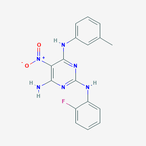 {4-Amino-6-[(3-methylphenyl)amino]-5-nitropyrimidin-2-yl}(2-fluorophenyl)amine