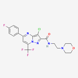 molecular formula C20H18ClF4N5O2 B3572089 3-chloro-5-(4-fluorophenyl)-N-[2-(4-morpholinyl)ethyl]-7-(trifluoromethyl)pyrazolo[1,5-a]pyrimidine-2-carboxamide 