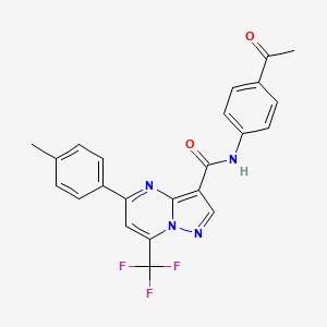 molecular formula C23H17F3N4O2 B3572118 N-(4-acetylphenyl)-5-(4-methylphenyl)-7-(trifluoromethyl)pyrazolo[1,5-a]pyrimidine-3-carboxamide 