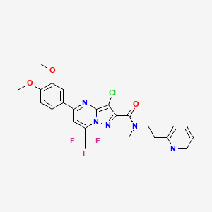 3-chloro-5-(3,4-dimethoxyphenyl)-N-methyl-N-[2-(2-pyridinyl)ethyl]-7-(trifluoromethyl)pyrazolo[1,5-a]pyrimidine-2-carboxamide