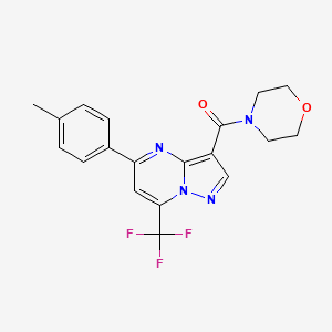 molecular formula C19H17F3N4O2 B3572136 [5-(4-Methylphenyl)-7-(trifluoromethyl)pyrazolo[1,5-a]pyrimidin-3-yl](morpholin-4-yl)methanone 