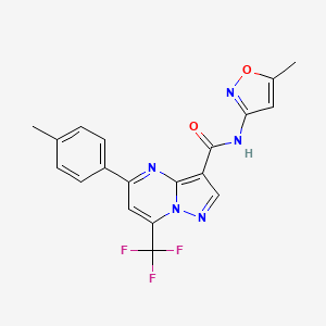 molecular formula C19H14F3N5O2 B3572144 N-(5-methyl-1,2-oxazol-3-yl)-5-(4-methylphenyl)-7-(trifluoromethyl)pyrazolo[1,5-a]pyrimidine-3-carboxamide 