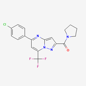 [5-(4-Chlorophenyl)-7-(trifluoromethyl)pyrazolo[1,5-a]pyrimidin-2-yl]-pyrrolidin-1-ylmethanone