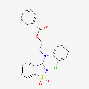 molecular formula C22H17ClN2O4S B3572208 2-[2-CHLORO(1,1-DIOXO-1H-1,2-BENZISOTHIAZOL-3-YL)ANILINO]ETHYL BENZOATE 