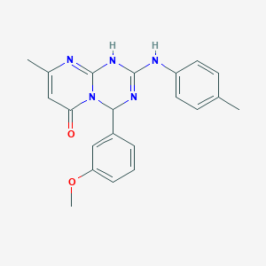 4-(3-methoxyphenyl)-8-methyl-2-(4-toluidino)-1,4-dihydro-6H-pyrimido[1,2-a][1,3,5]triazin-6-one