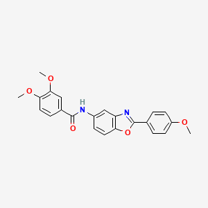 molecular formula C23H20N2O5 B3572229 3,4-dimethoxy-N-[2-(4-methoxyphenyl)-1,3-benzoxazol-5-yl]benzamide 