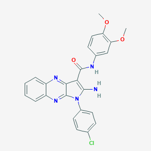 molecular formula C25H20ClN5O3 B357225 2-amino-1-(4-chlorophenyl)-N-(3,4-dimethoxyphenyl)-1H-pyrrolo[2,3-b]quinoxaline-3-carboxamide CAS No. 721901-25-3