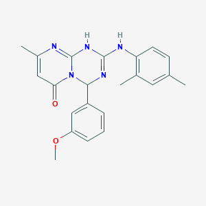 2-[(2,4-dimethylphenyl)amino]-4-(3-methoxyphenyl)-8-methyl-1,4-dihydro-6H-pyrimido[1,2-a][1,3,5]triazin-6-one
