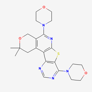 4,4-dimethyl-8,13-dimorpholin-4-yl-5-oxa-11-thia-9,14,16-triazatetracyclo[8.7.0.02,7.012,17]heptadeca-1(10),2(7),8,12(17),13,15-hexaene