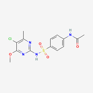 molecular formula C14H15ClN4O4S B3572303 N-{4-[(5-chloro-4-methoxy-6-methylpyrimidin-2-yl)sulfamoyl]phenyl}acetamide 