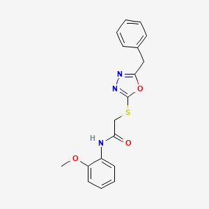 2-[(5-benzyl-1,3,4-oxadiazol-2-yl)thio]-N-(2-methoxyphenyl)acetamide