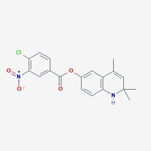 molecular formula C19H17ClN2O4 B3572321 2,2,4-Trimethyl-1,2-dihydroquinolin-6-yl 4-chloro-3-nitrobenzoate 