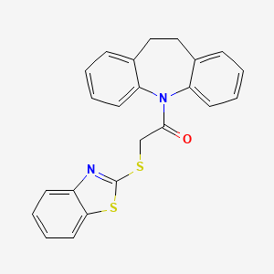 molecular formula C23H18N2OS2 B3572327 2-(1,3-benzothiazol-2-ylsulfanyl)-1-(10,11-dihydro-5H-dibenzo[b,f]azepin-5-yl)ethanone 