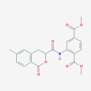 molecular formula C21H19NO7 B357233 dimethyl 2-{[(6-methyl-1-oxo-3,4-dihydro-1H-isochromen-3-yl)carbonyl]amino}terephthalate CAS No. 874466-93-0