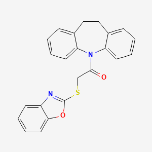 molecular formula C23H18N2O2S B3572343 2-(1,3-benzoxazol-2-ylsulfanyl)-1-(10,11-dihydro-5H-dibenzo[b,f]azepin-5-yl)ethanone 