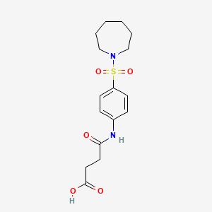 molecular formula C16H22N2O5S B3572380 3-{[4-(AZEPANE-1-SULFONYL)PHENYL]CARBAMOYL}PROPANOIC ACID 