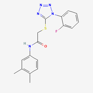 molecular formula C17H16FN5OS B3572402 N-(3,4-dimethylphenyl)-2-[1-(2-fluorophenyl)tetrazol-5-yl]sulfanylacetamide 