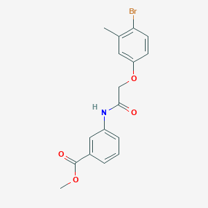 molecular formula C17H16BrNO4 B3572426 methyl 3-{[(4-bromo-3-methylphenoxy)acetyl]amino}benzoate 