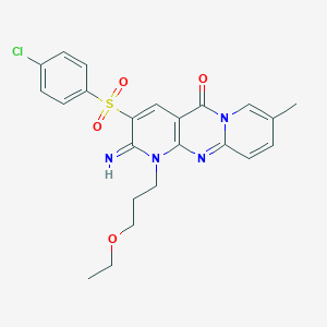 3-[(4-chlorophenyl)sulfonyl]-1-(3-ethoxypropyl)-2-imino-8-methyl-1,2-dihydro-5H-dipyrido[1,2-a:2,3-d]pyrimidin-5-one