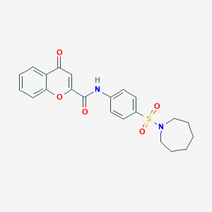 molecular formula C22H22N2O5S B357244 N-[4-(azepan-1-ylsulfonyl)phenyl]-4-oxo-4H-chromene-2-carboxamide CAS No. 880784-89-4