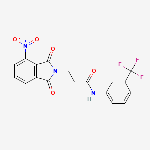 molecular formula C18H12F3N3O5 B3572441 3-(4-nitro-1,3-dioxo-1,3-dihydro-2H-isoindol-2-yl)-N-[3-(trifluoromethyl)phenyl]propanamide 