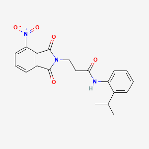 molecular formula C20H19N3O5 B3572448 3-(4-nitro-1,3-dioxoisoindol-2-yl)-N-(2-propan-2-ylphenyl)propanamide 