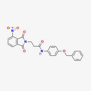 N-[4-(BENZYLOXY)PHENYL]-3-(4-NITRO-1,3-DIOXO-2,3-DIHYDRO-1H-ISOINDOL-2-YL)PROPANAMIDE