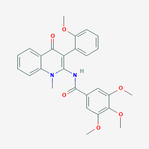 molecular formula C27H26N2O6 B357251 3,4,5-trimethoxy-N-[3-(2-methoxyphenyl)-1-methyl-4-oxo-1,4-dihydro-2-quinolinyl]benzamide CAS No. 883964-03-2