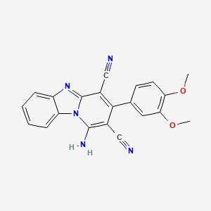 1-AMINO-2-CYANO-3-(3,4-DIMETHOXYPHENYL)PYRIDO[1,2-A][1,3]BENZIMIDAZOL-4-YL CYANIDE