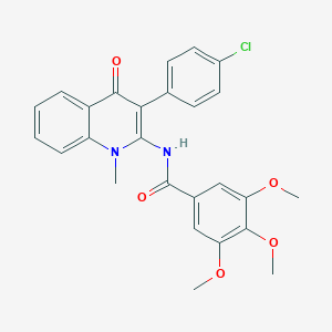 molecular formula C26H23ClN2O5 B357256 N-[3-(4-chlorophenyl)-1-methyl-4-oxoquinolin-2-yl]-3,4,5-trimethoxybenzamide CAS No. 883962-26-3
