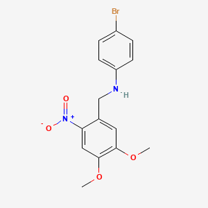 N-(4-BROMOPHENYL)-N-(4,5-DIMETHOXY-2-NITROBENZYL)AMINE