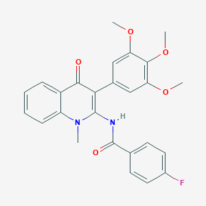 4-fluoro-N-[1-methyl-4-oxo-3-(3,4,5-trimethoxyphenyl)-1,4-dihydro-2-quinolinyl]benzamide