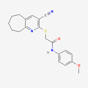 2-({3-CYANO-5H,6H,7H,8H,9H-CYCLOHEPTA[B]PYRIDIN-2-YL}SULFANYL)-N-(4-METHOXYPHENYL)ACETAMIDE