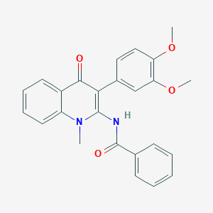 molecular formula C25H22N2O4 B357258 N-[3-(3,4-dimethoxyphenyl)-1-methyl-4-oxoquinolin-2-yl]benzamide CAS No. 883965-34-2