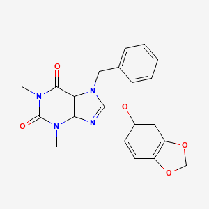 8-(2H-1,3-BENZODIOXOL-5-YLOXY)-7-BENZYL-1,3-DIMETHYL-2,3,6,7-TETRAHYDRO-1H-PURINE-2,6-DIONE