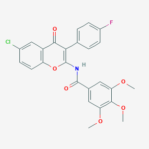 molecular formula C25H19ClFNO6 B357259 N-[6-chloro-3-(4-fluorophenyl)-4-oxo-4H-chromen-2-yl]-3,4,5-trimethoxybenzamide CAS No. 883958-73-4