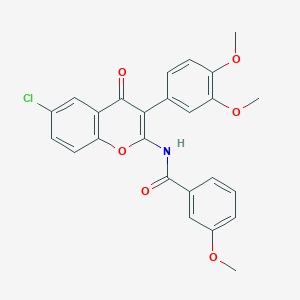 N-[6-chloro-3-(3,4-dimethoxyphenyl)-4-oxo-4H-chromen-2-yl]-3-methoxybenzamide