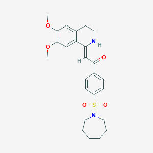 1-[4-(1-azepanylsulfonyl)phenyl]-2-(6,7-dimethoxy-3,4-dihydro-1(2H)-isoquinolinylidene)ethanone