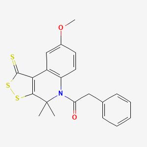 1-(8-Methoxy-4,4-dimethyl-1-sulfanylidenedithiolo[3,4-c]quinolin-5-yl)-2-phenylethanone