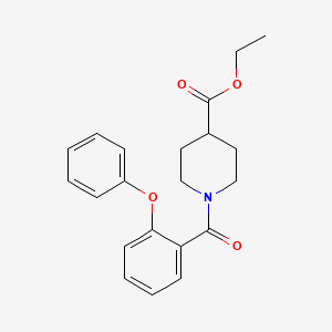 molecular formula C21H23NO4 B3572672 Ethyl 1-[(2-phenoxyphenyl)carbonyl]piperidine-4-carboxylate 