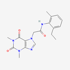 molecular formula C18H21N5O3 B3572686 2-(1,3-dimethyl-2,6-dioxo-1,2,3,6-tetrahydro-7H-purin-7-yl)-N-(2-ethyl-6-methylphenyl)acetamide 