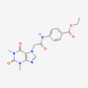 ethyl 4-(2-(1,3-dimethyl-2,6-dioxo-2,3-dihydro-1H-purin-7(6H)-yl)acetamido)benzoate