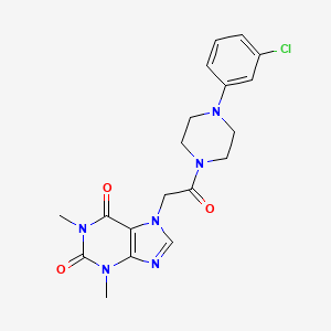 7-{2-[4-(3-CHLOROPHENYL)PIPERAZINO]-2-OXOETHYL}-1,3-DIMETHYL-3,7-DIHYDRO-1H-PURINE-2,6-DIONE