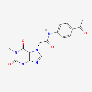 molecular formula C17H17N5O4 B3572707 N-(4-acetylphenyl)-2-(1,3-dimethyl-2,6-dioxo-1,2,3,6-tetrahydro-7H-purin-7-yl)acetamide 