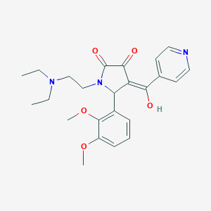 molecular formula C24H29N3O5 B357271 (E)-[1-[2-(diethylazaniumyl)ethyl]-2-(2,3-dimethoxyphenyl)-4,5-dioxopyrrolidin-3-ylidene]-pyridin-4-ylmethanolate CAS No. 877805-42-0