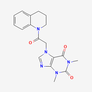 molecular formula C18H19N5O3 B3572720 7-[2-(3,4-dihydroquinolin-1(2H)-yl)-2-oxoethyl]-1,3-dimethyl-3,7-dihydro-1H-purine-2,6-dione 