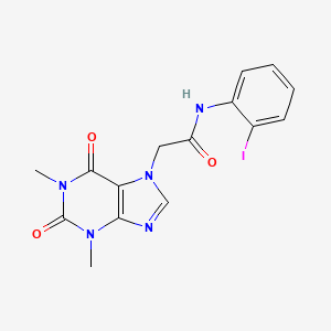 2-(1,3-dimethyl-2,6-dioxo-1,2,3,6-tetrahydro-7H-purin-7-yl)-N-(2-iodophenyl)acetamide