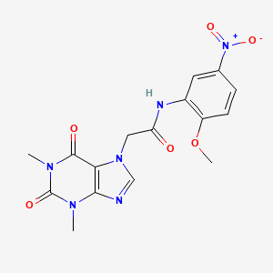 2-(1,3-dimethyl-2,6-dioxo-1,2,3,6-tetrahydro-7H-purin-7-yl)-N-(2-methoxy-5-nitrophenyl)acetamide