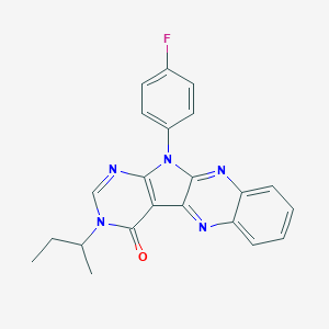 molecular formula C22H18FN5O B357276 3-sec-butyl-11-(4-fluorophenyl)-3,11-dihydro-4H-pyrimido[5',4':4,5]pyrrolo[2,3-b]quinoxalin-4-one CAS No. 847163-70-6